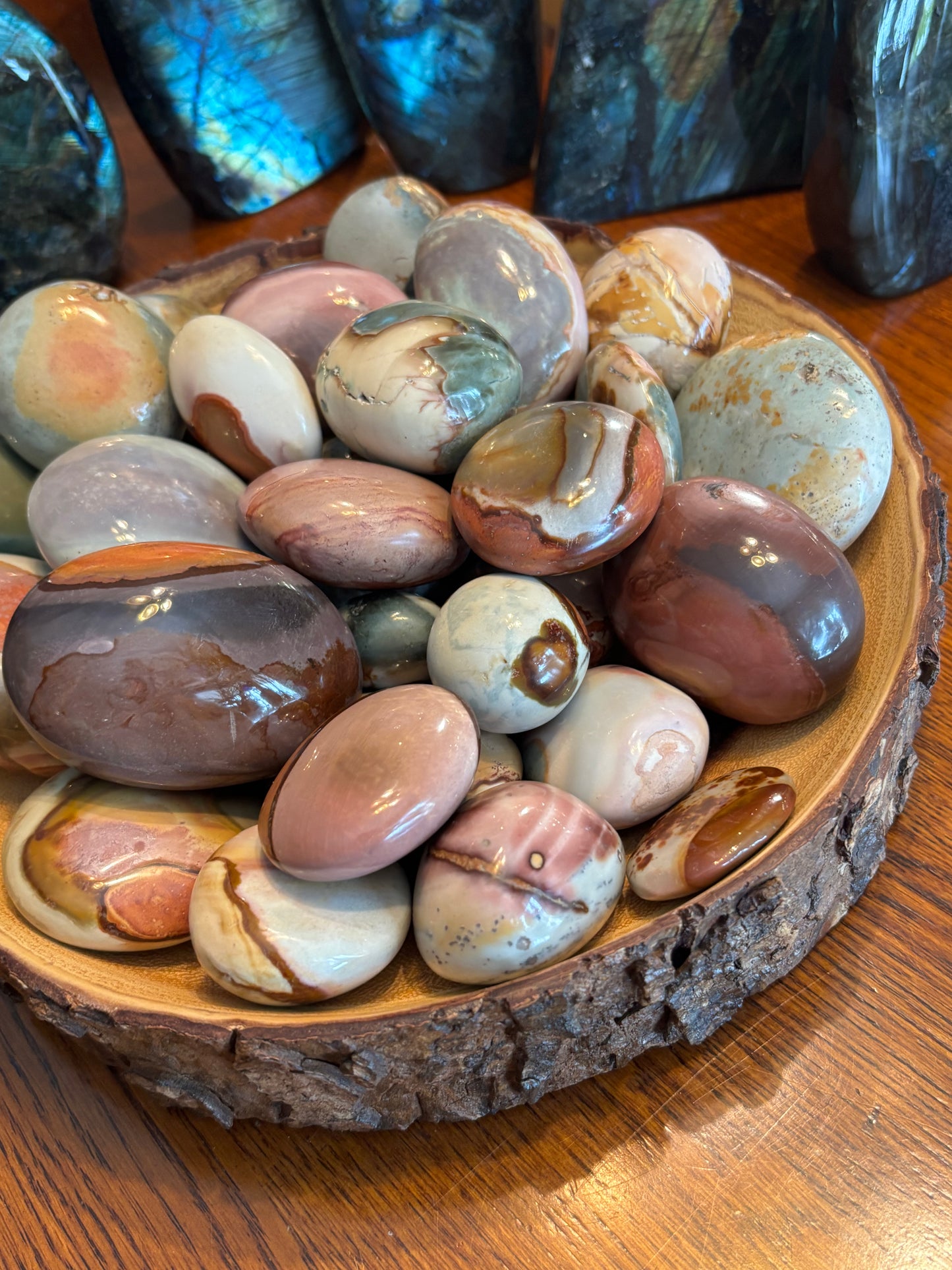 Polychrome Jasper Palm Stone SET - BUNDLE OF 3 | Madagascar
