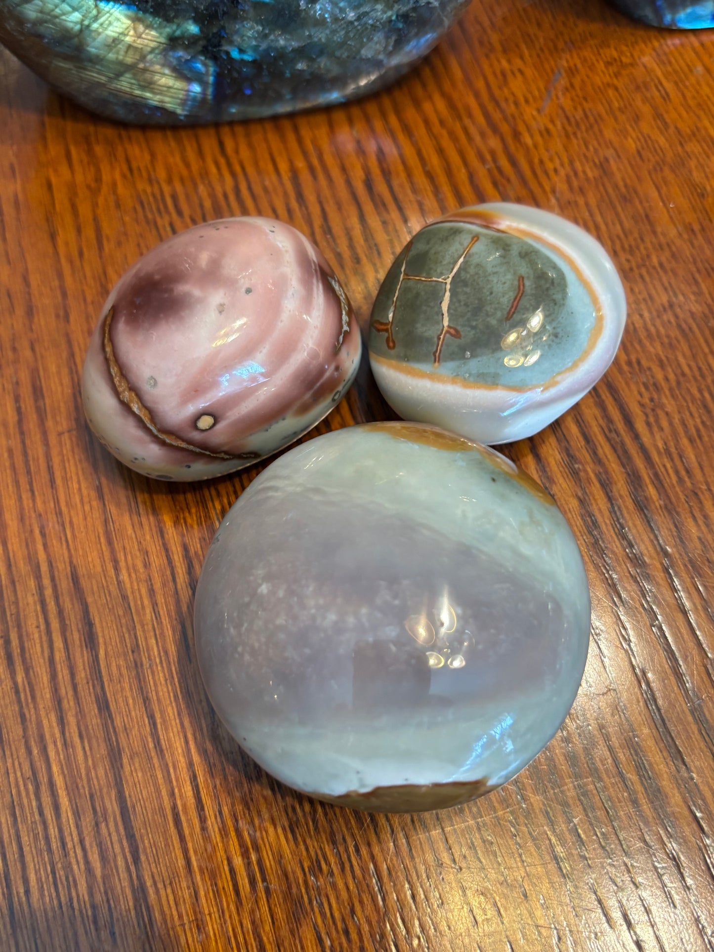 Polychrome Jasper Palm Stone SET - BUNDLE OF 3 | Madagascar