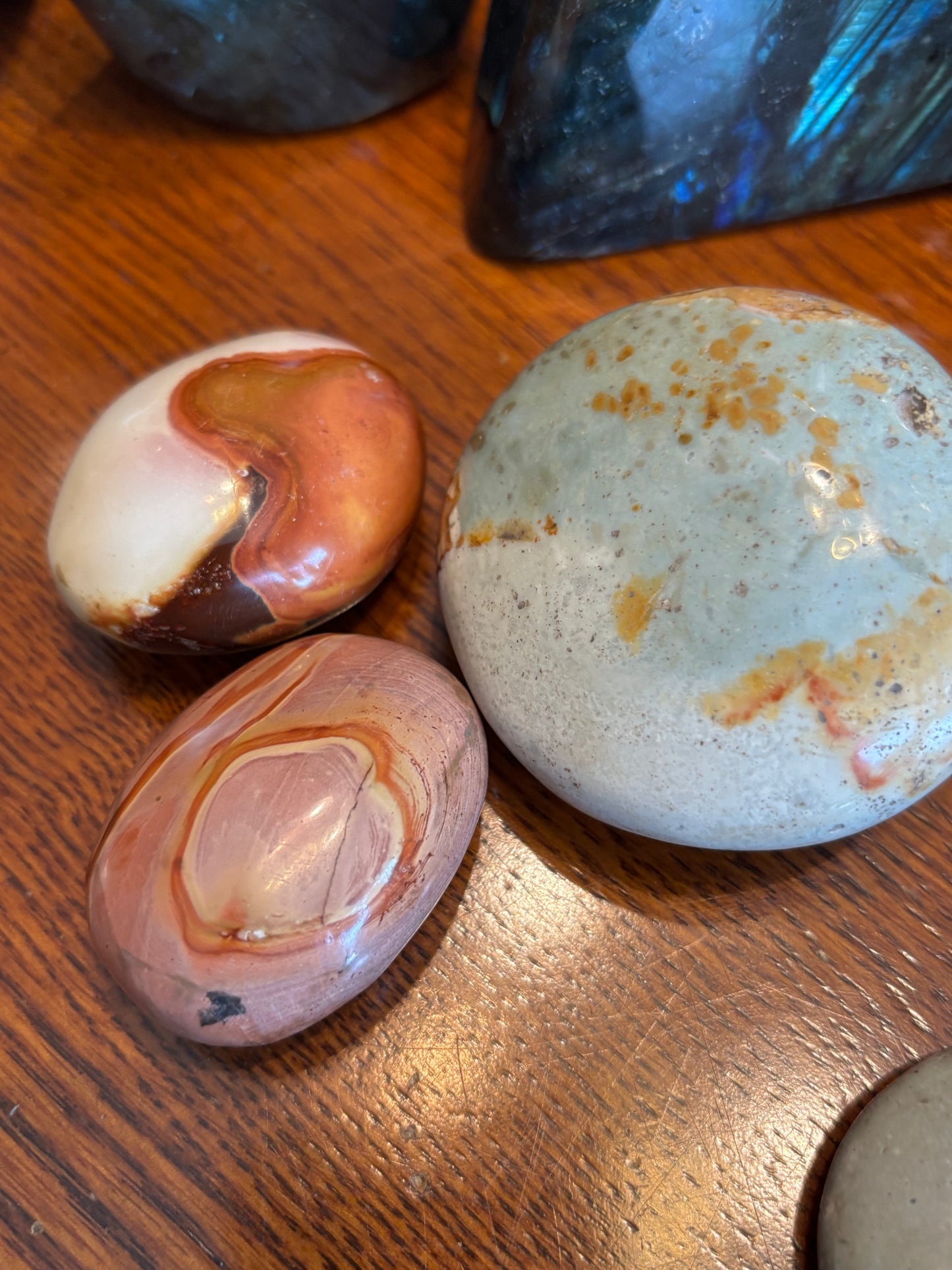 Polychrome Jasper Palm Stone SET - BUNDLE OF 3 | Madagascar