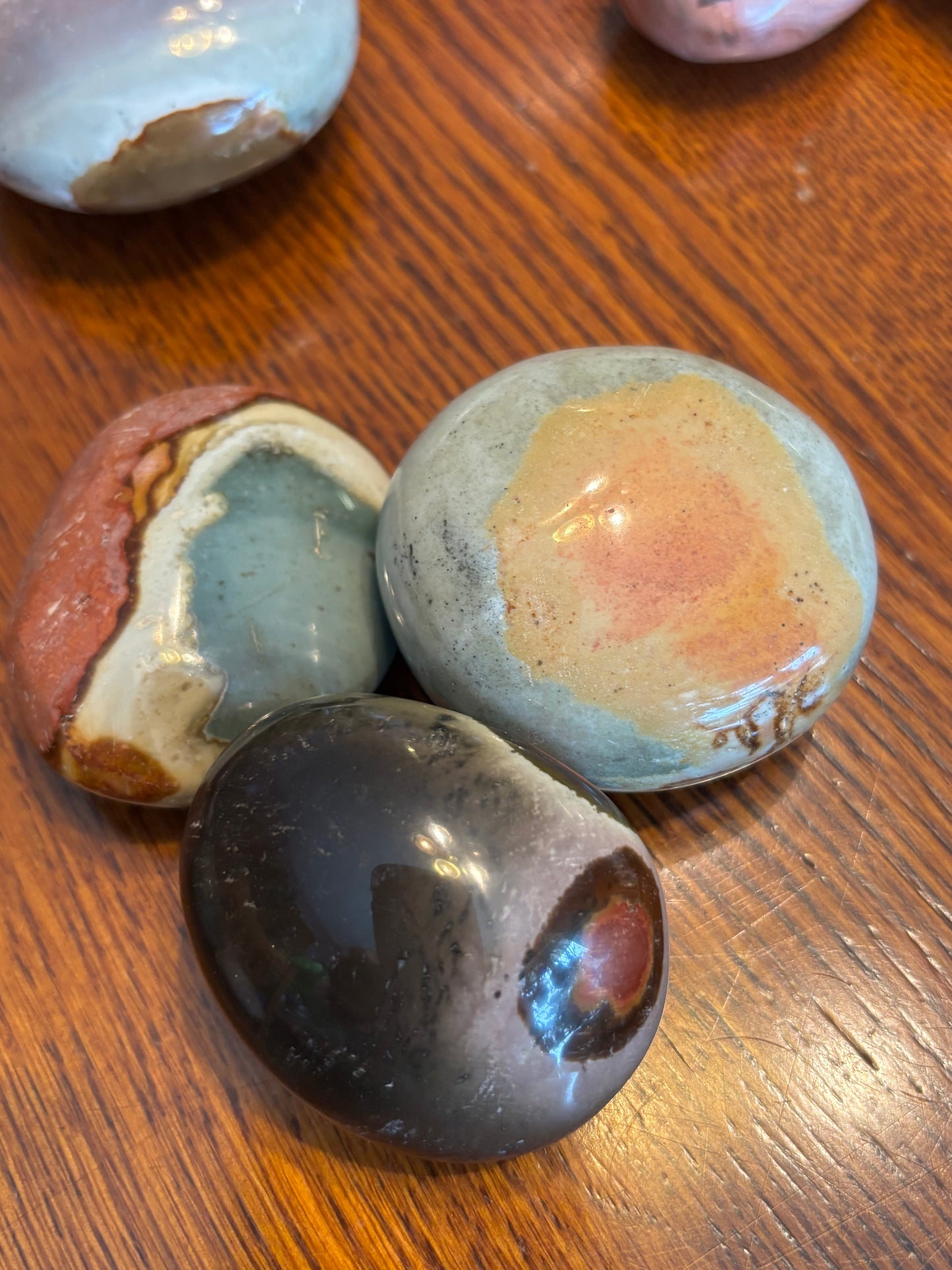 Polychrome Jasper Palm Stone SET - BUNDLE OF 3 | Madagascar