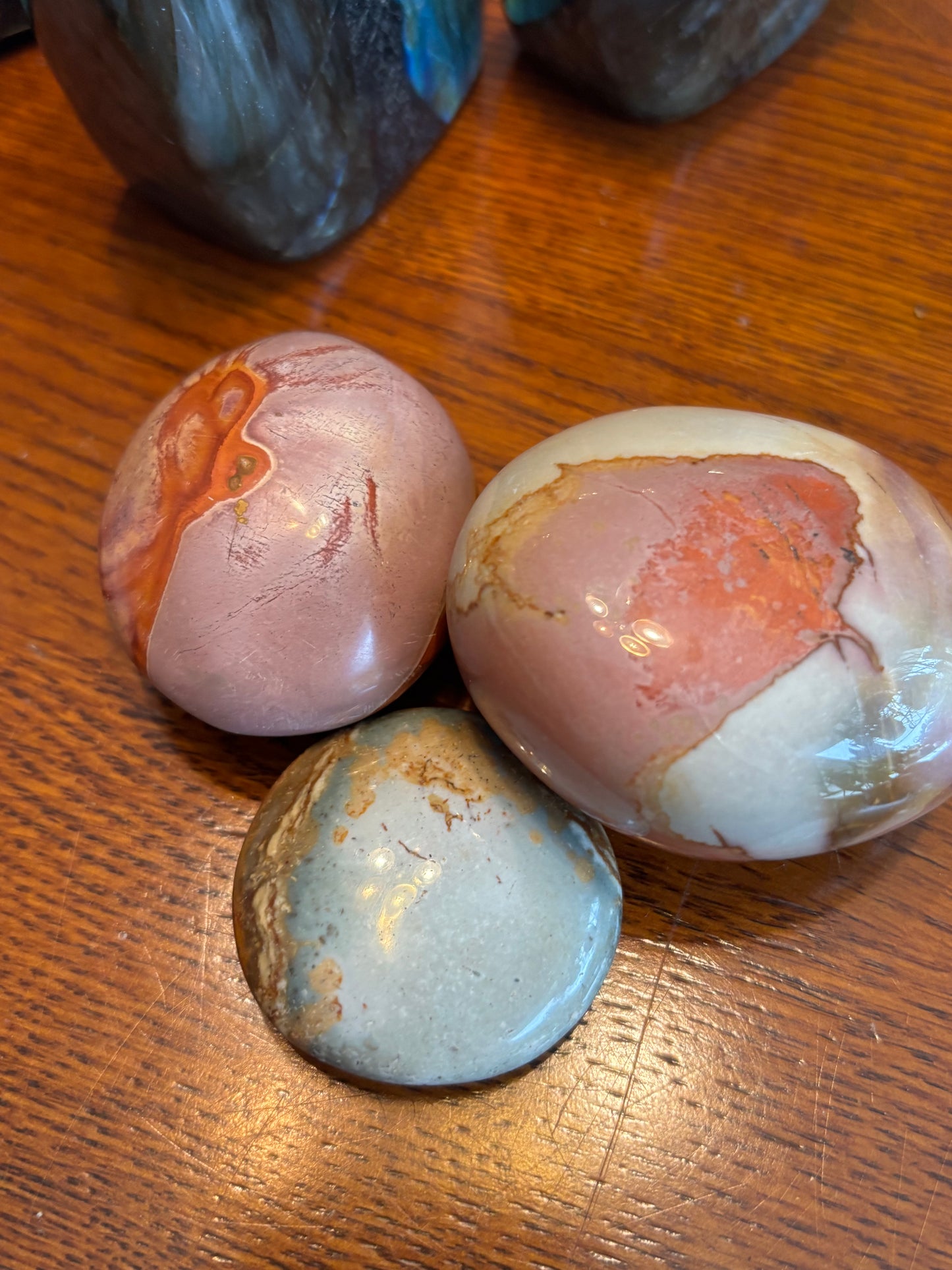 Polychrome Jasper Palm Stone SET - BUNDLE OF 3 | Madagascar
