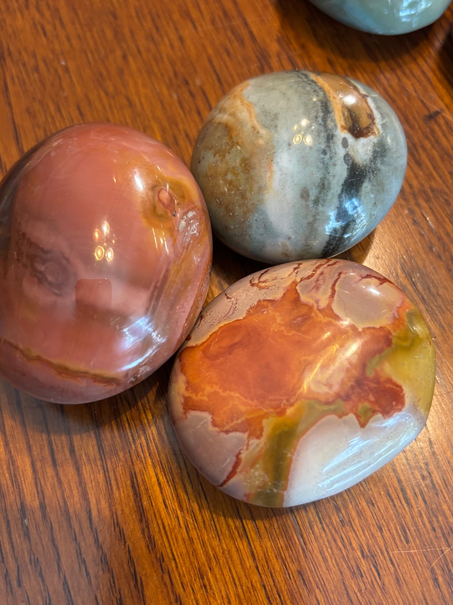 Polychrome Jasper Palm Stone SET - BUNDLE OF 3 | Madagascar
