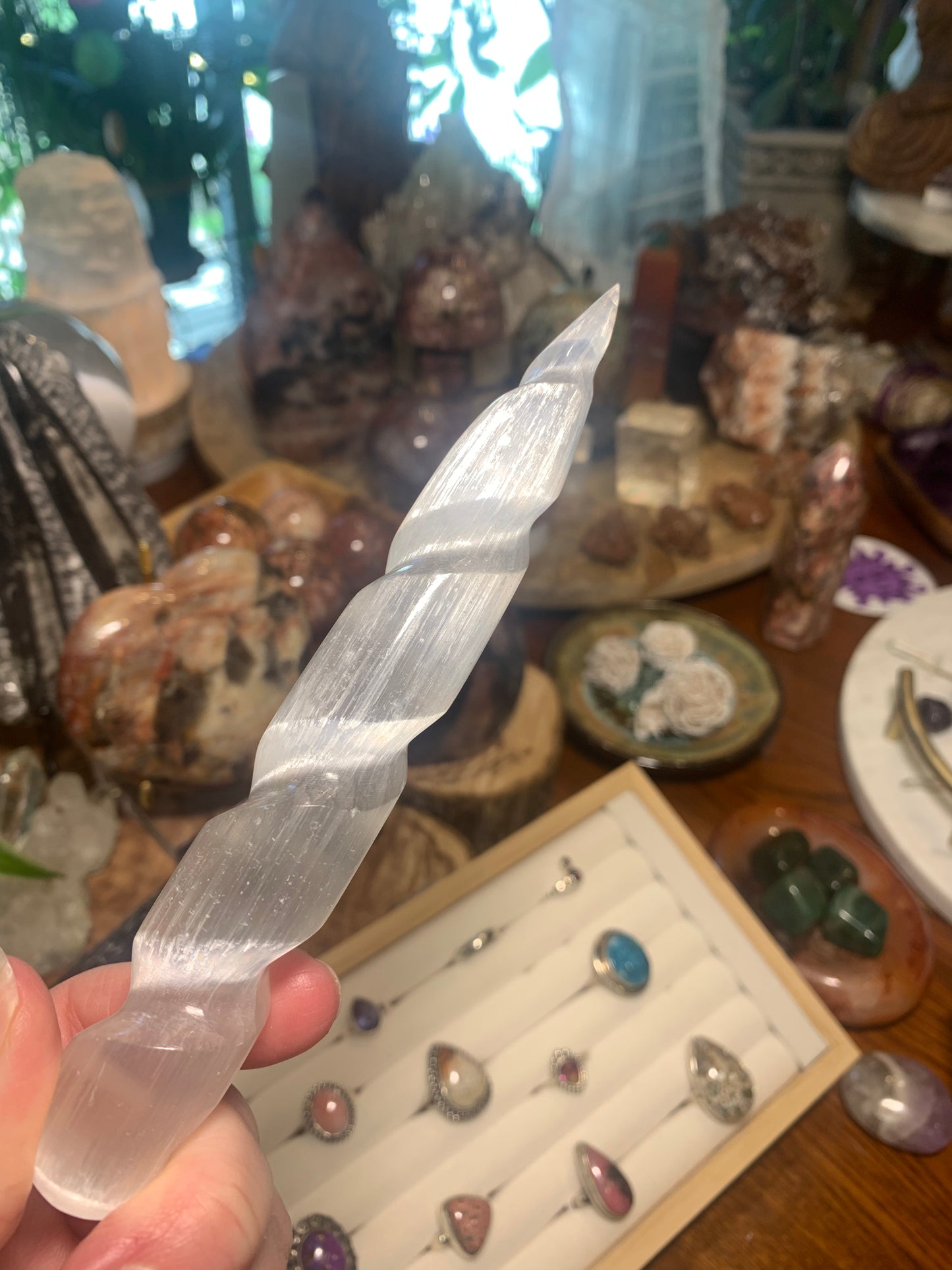 Selenite Unicorn Wand