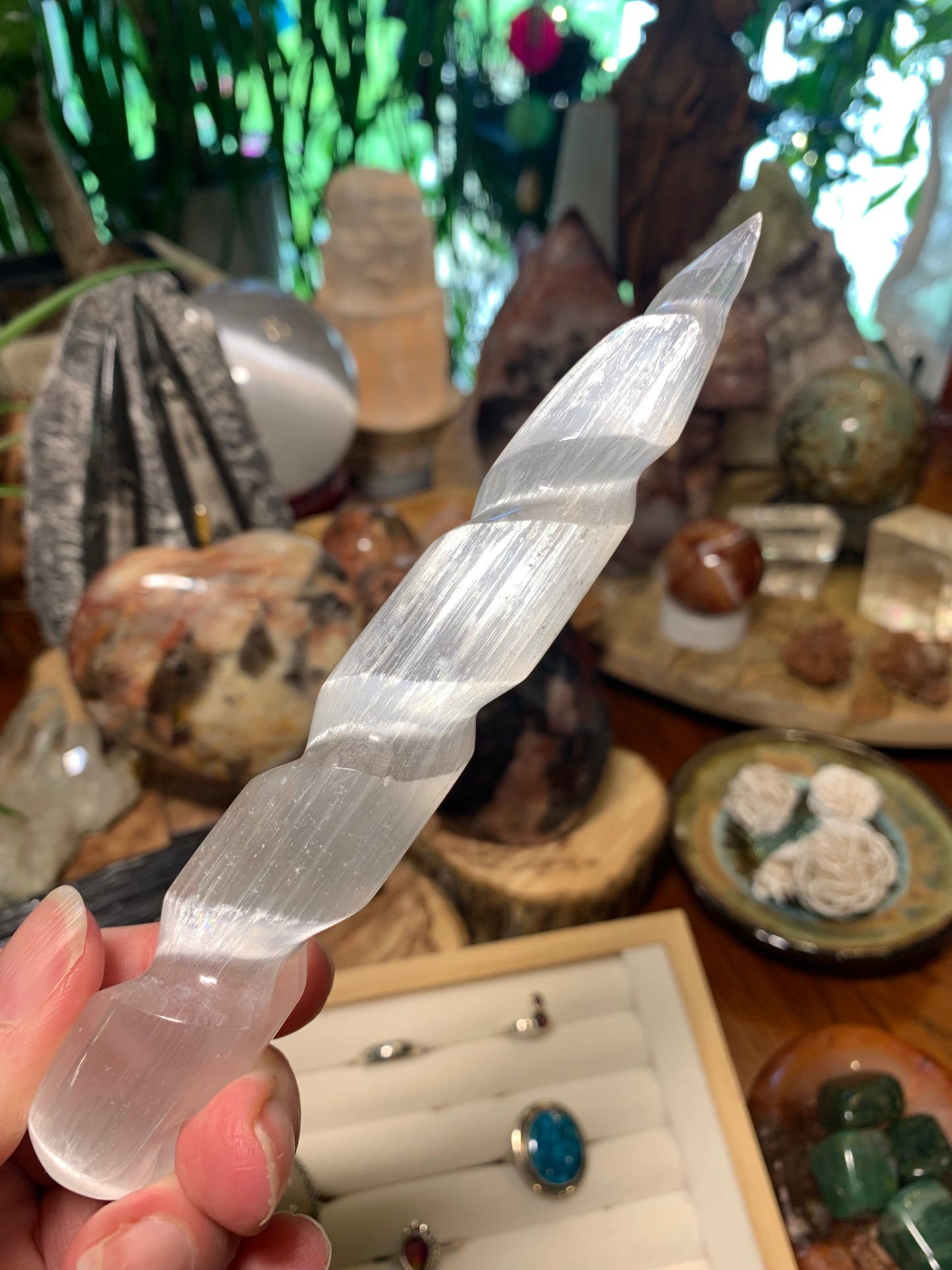 Selenite Unicorn Wand