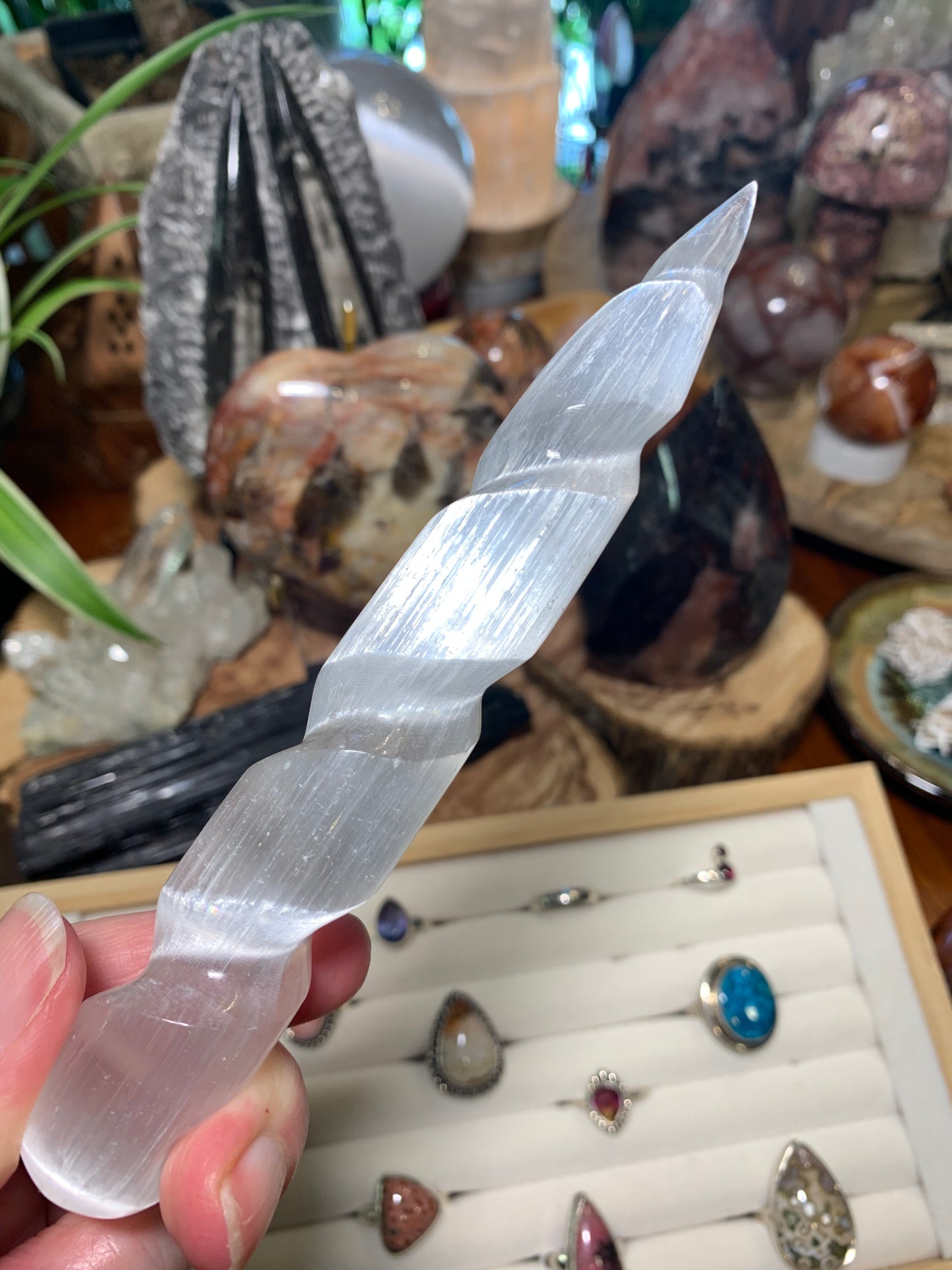 Selenite Unicorn Wand