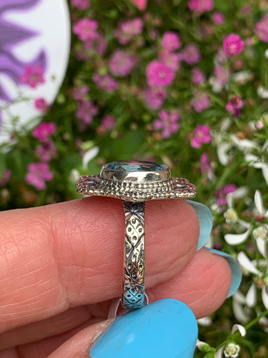 Blue Topaz Ring size 6.5